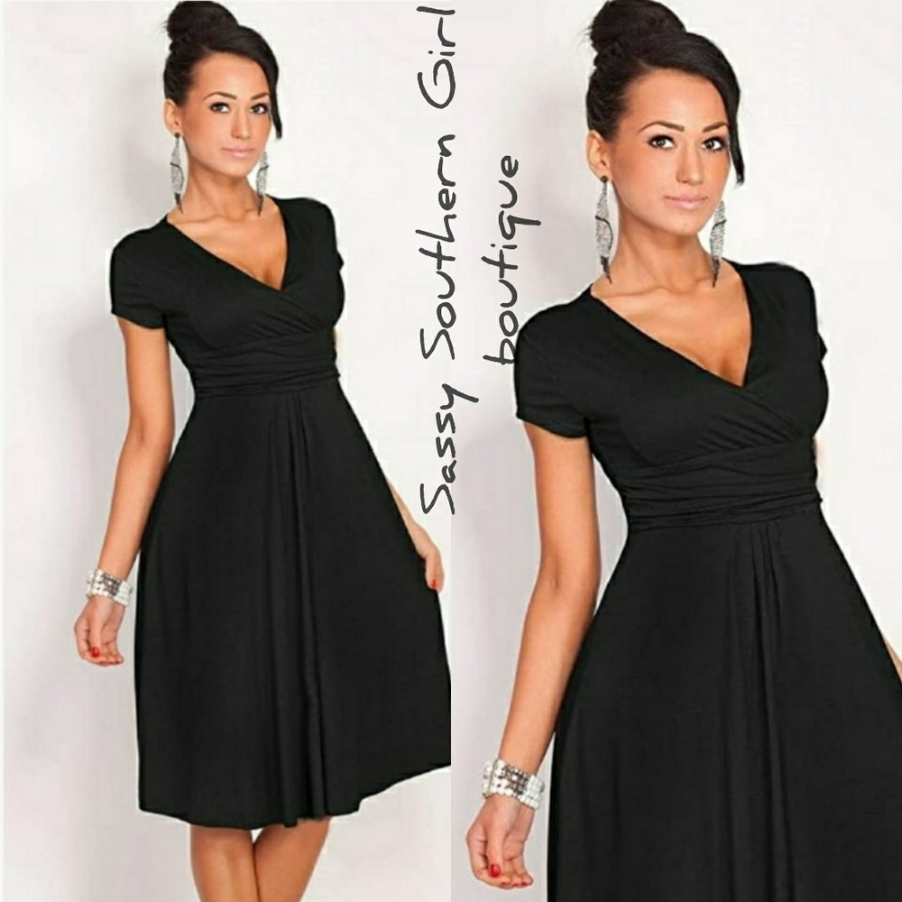 🆕⭐ Black jersey A-line dress